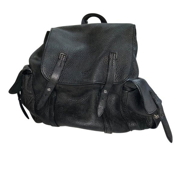 tumi black all weather leather back pack adventure travel - Picture 1 of 7